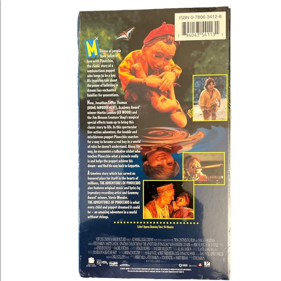 The Adventures of Pinocchio VHS Martin Landau Jonathan Taylor Thomas New/Sealed - Picture 2 of 2